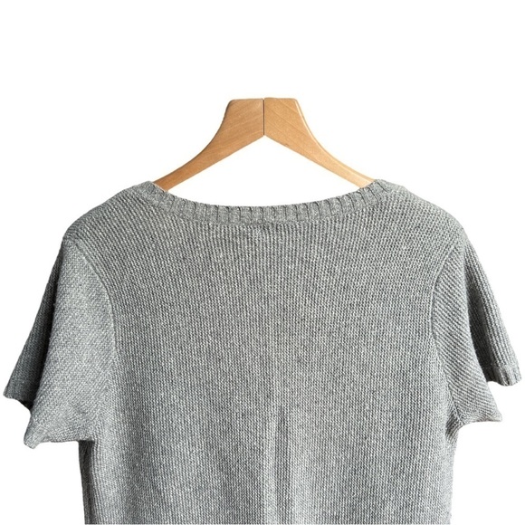 Eileen Fisher Women’s Wool Silk Nylon Blend Vneck Short Sleeve Sweater, Medium - Picture 4 of 10